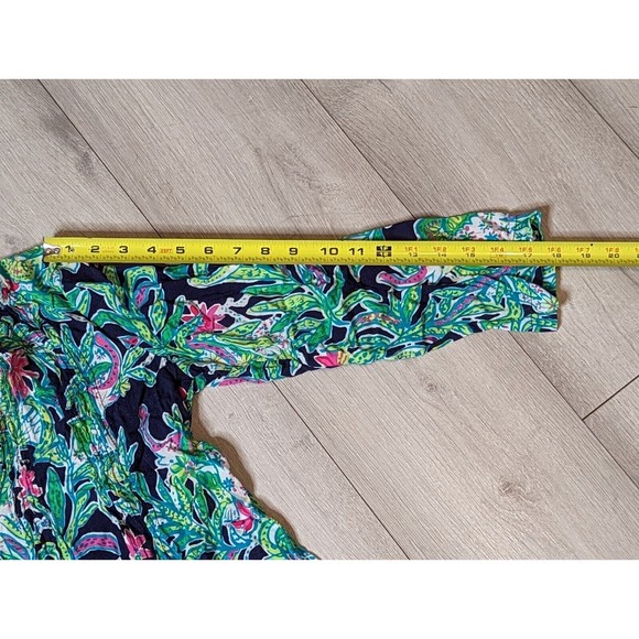 Lilly Pulitzer Sarasota Multicolored Floral V-Neck L/S Top Tunic Blouse Sz S - Picture 9 of 9